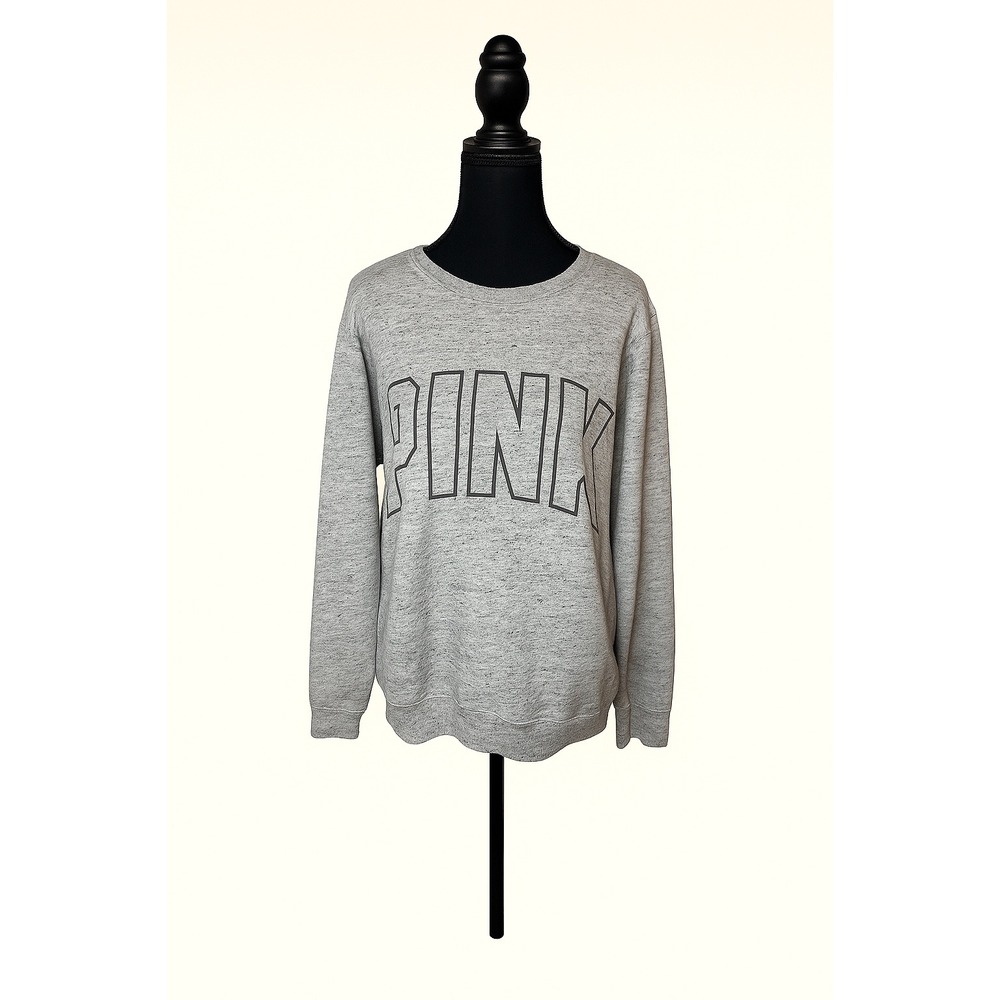 Pink Victoria's Secret Gray Logo Graphic Sweatshirt Crewneck XS